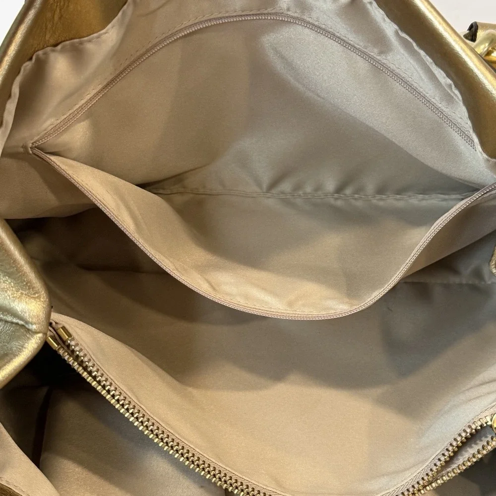Authentic Vintage Coach Signature Tote Bag No. G0993-14433‎ Gold Leather Y2K 00s